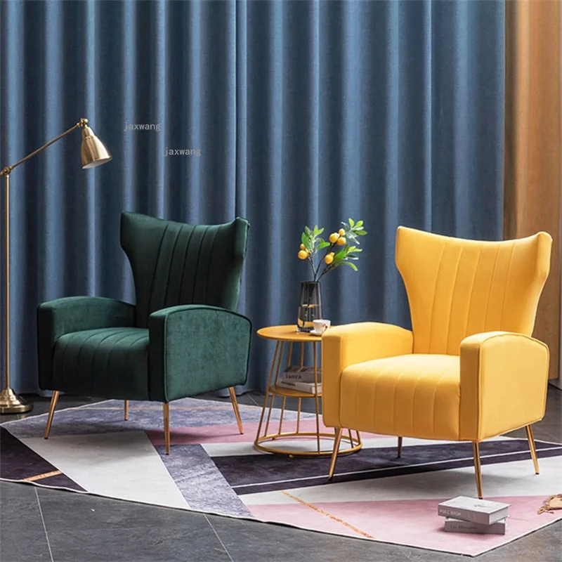 Nordic Living Room Sofas Bedroom Small Apartment Clothing Store Backrest Armchair Household Furniture Hotel Single Sofa Chair