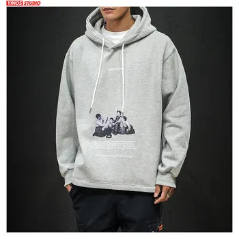 

Dropshipping INS Streetwear Mens Winter Thicken Hooded Hoodies Autumn 2020 Men Print Sweatshirt Warming Outwear Causal Pullover