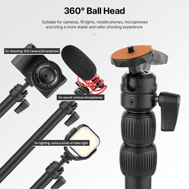 Desk Mount Stand C-clamp Mount Flexible Arm Extend Light Stand 360&deg; Ballhead Microphone Ring Light Bracket light stand photographic light stand