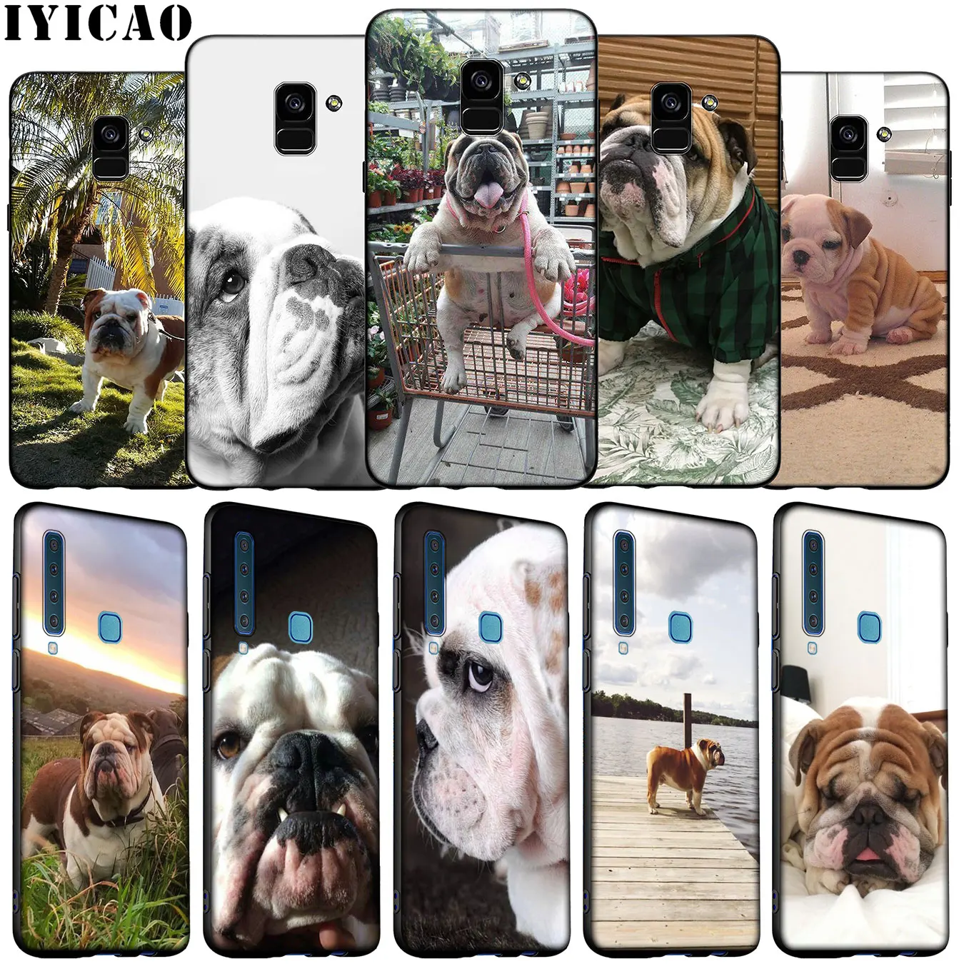 IYICAO BiNFUL French English Bulldog Soft Silicone Case for Samsung Galaxy A6 A9 A8 A7 2018 A3 A5 2016 2017 Note 9 8 10 Plus | Мобильные