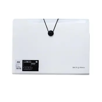 

A4 Multi-layer Folder Transparent Plastic Buckle Office File Holder Students Test Organize Bag Labels Expanding File
