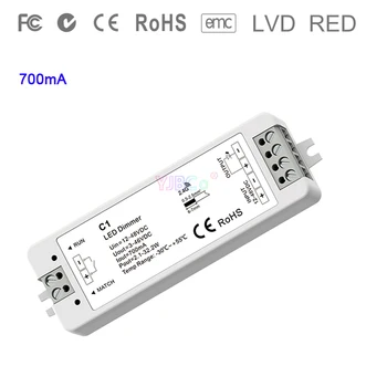 

C1 single color Constant Current led Controller 1CH*350mA/700mA Push Dim Dimming single color Receiver DC12V-48V input