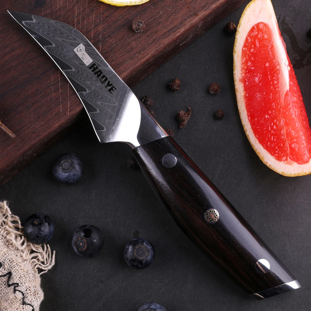 3.5 inch damascus steel peeling knife paring petty small kitchen knives