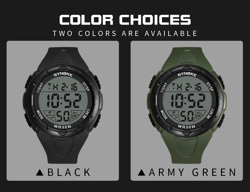 SYNOKE Men's Sport Watch Waterproof Electronic Clock TOP Brand Men Luxury Digital Watches LED Large Dial Military Watch For Men