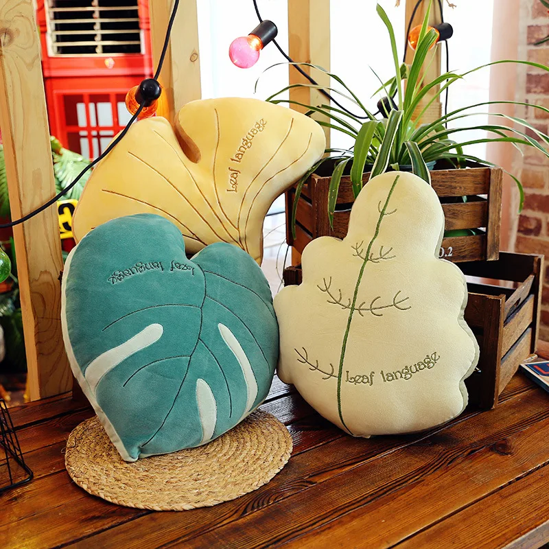 Creative idyllic wind fashion sofa pillow super soft short plush pillow simulation plant children toys gifts home decoration
