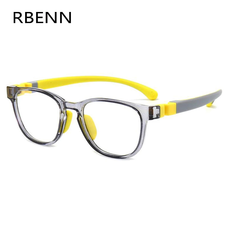 RBENN 2020 New Blue Light Blocking Kids Glasses Square Silicone Frame Eyewear Boys Girls Anti Blue Light Computer Eyeglasses blue light protection glasses