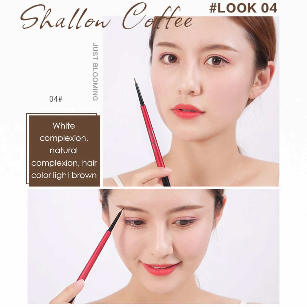 4 Colors Waterproof Natural Eyebrow Pen Soft Double-Headed Eye Brow Tint Lasting Easy To Wear Brown Grey Eyebrow Pencil TSLM2 - Цвет: 4