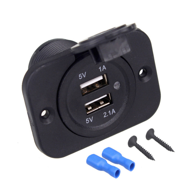 USB Charger Socket Panel  Waterproof 3.1A 4.2A Power Outlet Adapter with LED Light 12-24V for Car Boat Marine Mobile