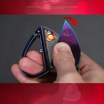 

Lovely Folding Charging Cigarette Lighters with Keychain Christmas Gift for Boyfriend Cute Lighter Girly Electric Lighter