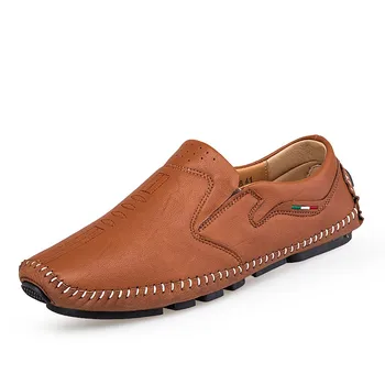 

Mens Loafer Leather Slip On Mocasines Hombre 2020 Leather Scarpe Uomo Flat Sole Driving Shoes Lightweight Soft Men Casual Shoes