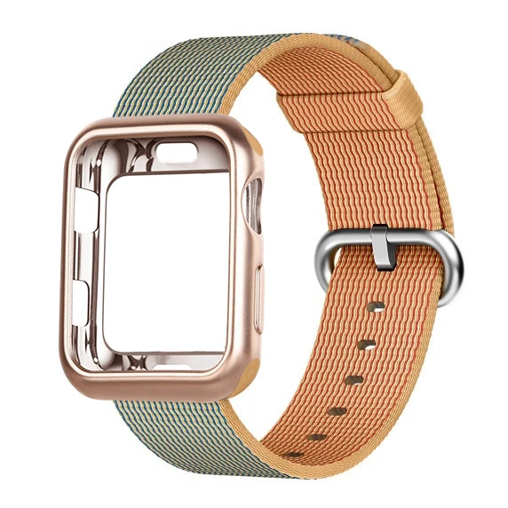 7 Чехол+ ремешок для часов apple watch 5/4 ремешок 44 мм 40 мм iWatch ремешок 42 мм 38 мм тканевый нейлоновый Браслет apple watch 3 2 1 44 - Цвет ремешка: 7