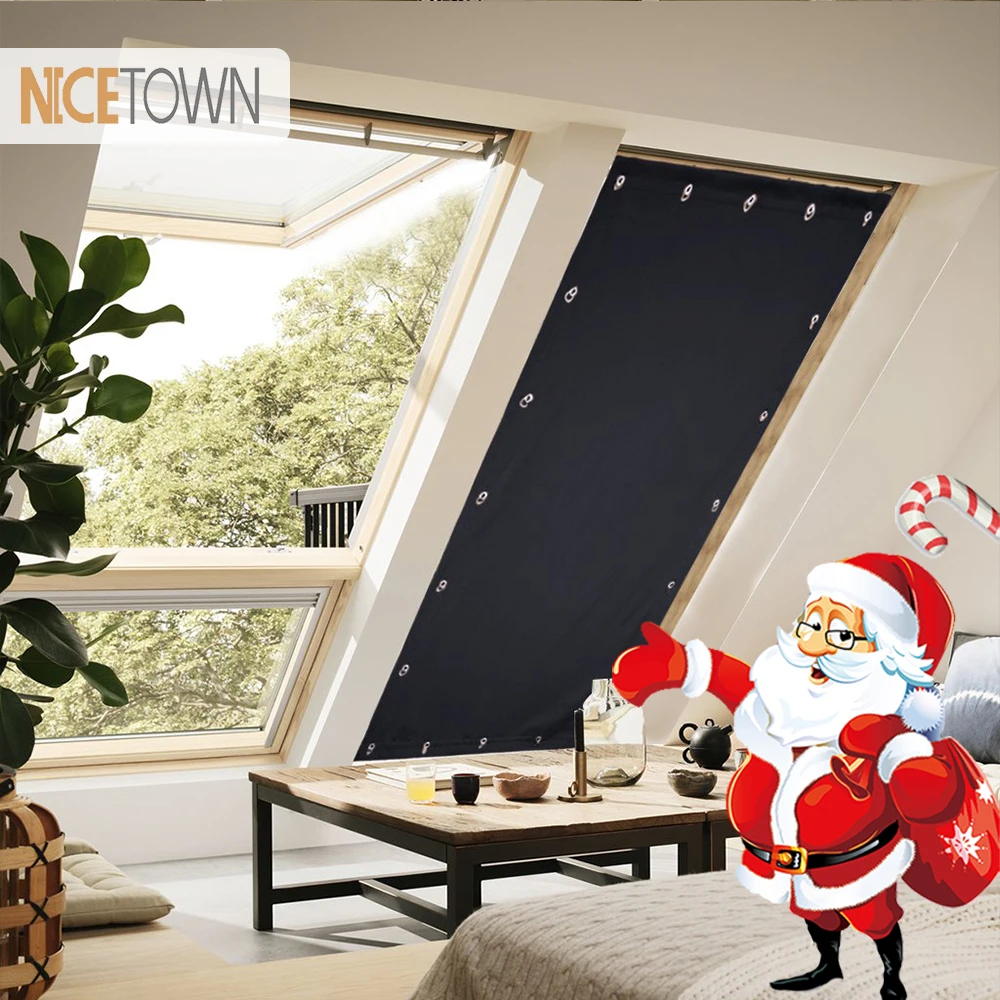 NICETOWN 1 шт. портативная Регулируемая затемненная занавеска штора занавеска с присосками для спальни кухни на крыше окна 129 см на 198 см