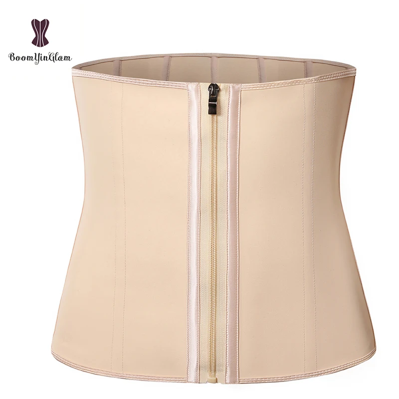 Zip And Hook Clips Smooth Latex Waist Trainer Slimming Sheaths Girdles 7 Steel Bones Women Waist Shaper backless shapewear