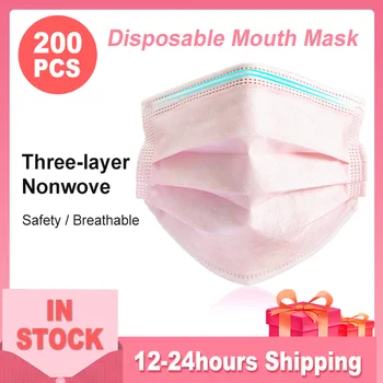 

Mask Medical Mask Surgical Mask Disposable Mouth Mask 3 layer Non wove Anti-Dust Mask Pink Earloops Mascarillas Mask In Stock