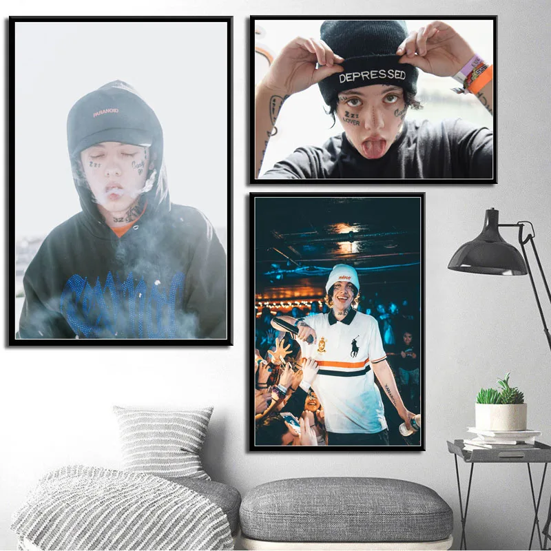 Lil Xan рэп хип хоп музыка звезда певец художественная картина Шелковый Холст