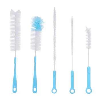 

5PCS Cleaning Brushes Bottle Brush Plastic Brush 360-degree Rotating Head Cleaning Brush Child Special Bottle Brush Glass Brush