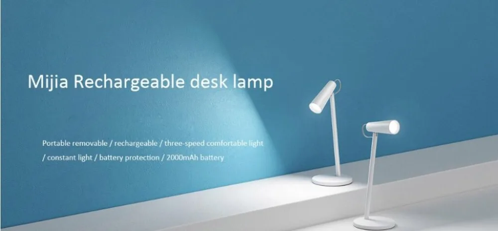 Newest Xiaomi Mijia Charging Desk Lamp 2000mAh USB Rechargable Portable Table 3 Grade Modes Dimming Reading Night Light (5)