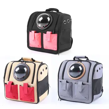 

Protable Pet Carrier Backpack for Small Cats Dogs Breathable with Space Capsule for dog clothes