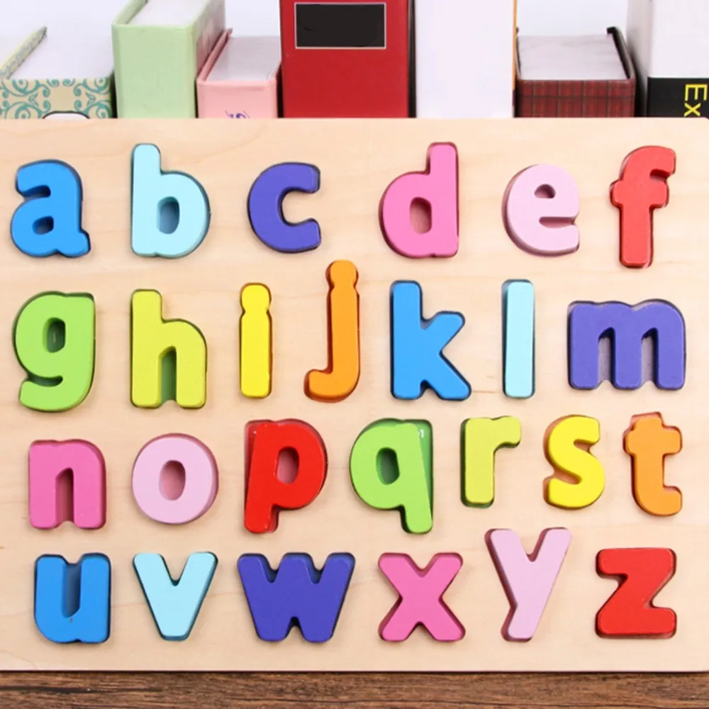 ABC цифровые деревянные развивающие игрушки diy Дети 3d головоломка ранний обучающий пазл буквы Алфавит Номер головоломка Дошкольные Детские игрушки