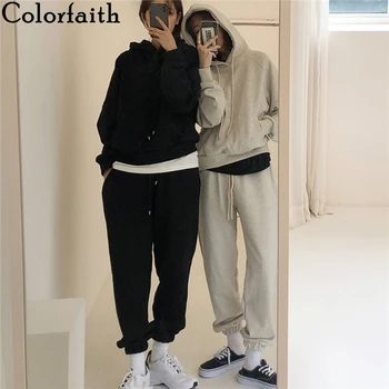 

Colorfaith 2019 New Spring Winter Woman Sets Two Piece Set Pullovers Pants Hooded Lounge Wear Casual Tracksuit Joggers WS714