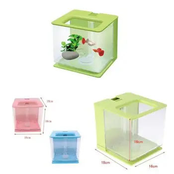 

Home Office Mini Fish Bowls Aquariums Acrylic Transparent Self Cleaning Water Circulation Aquariums Fish Tank Supplies
