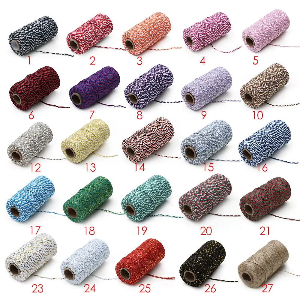 100meters/roll Cotton cord string Rustic Rope DIY Handmade Halloween Christmas Gift Packing Craft Home Decor Supplies