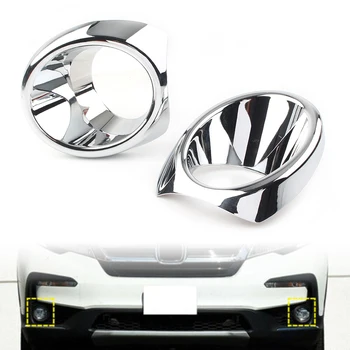 

2pcs Chrome Car Front Fog Lamp Light Cover Trim Decor For Honda Pilot 2019 2020 ABS Plastic