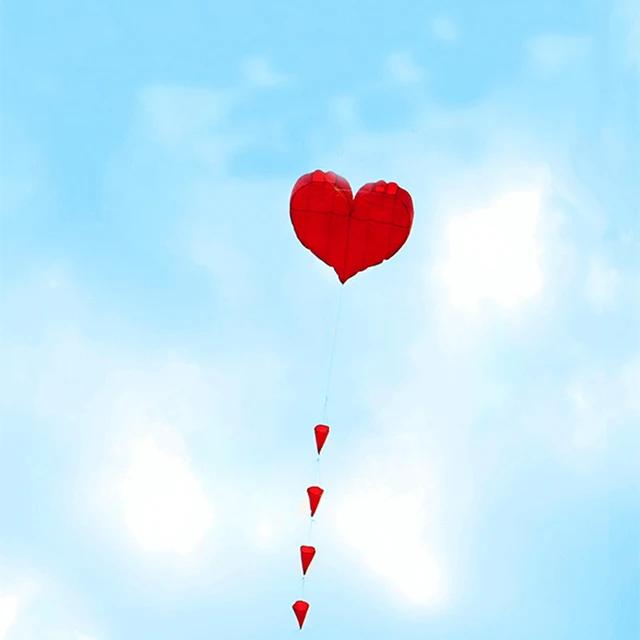 free shipping 5m love heart soft kite fly nylon fabric kite weifang big kite wheel walk in sky outdoor toys for adults ikite new 2