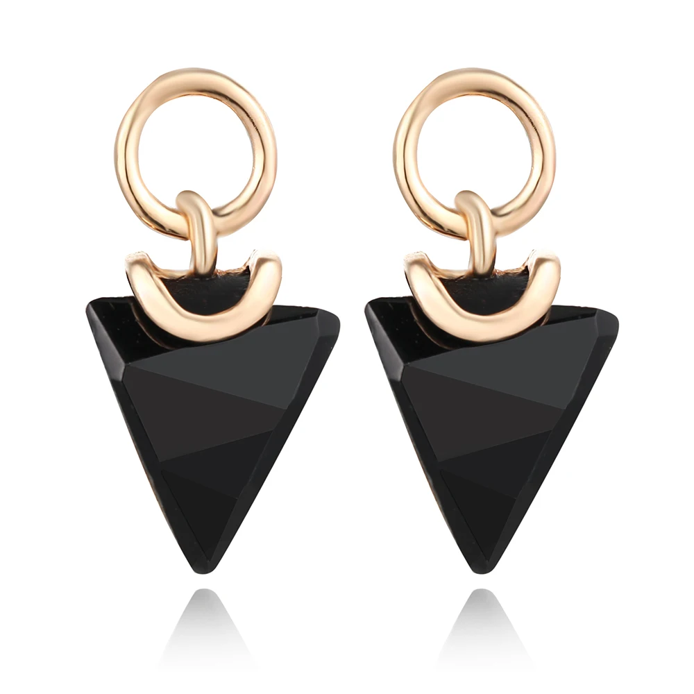 Изысканные маленькие серьги-гвоздики в виде черной звезды для женщин, золотые стразы, геометрические серьги для женщин, корейские ювелирные изделия для ушей - Окраска металла: Style 21
