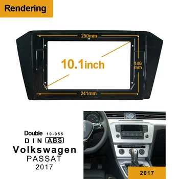 

1/2Din Car DVD Only Frame Audio Fitting Adaptor Dash Trim Facia Panel 10.1inch For Volkswagen CC/PASSAT 2017 Double Radio Player