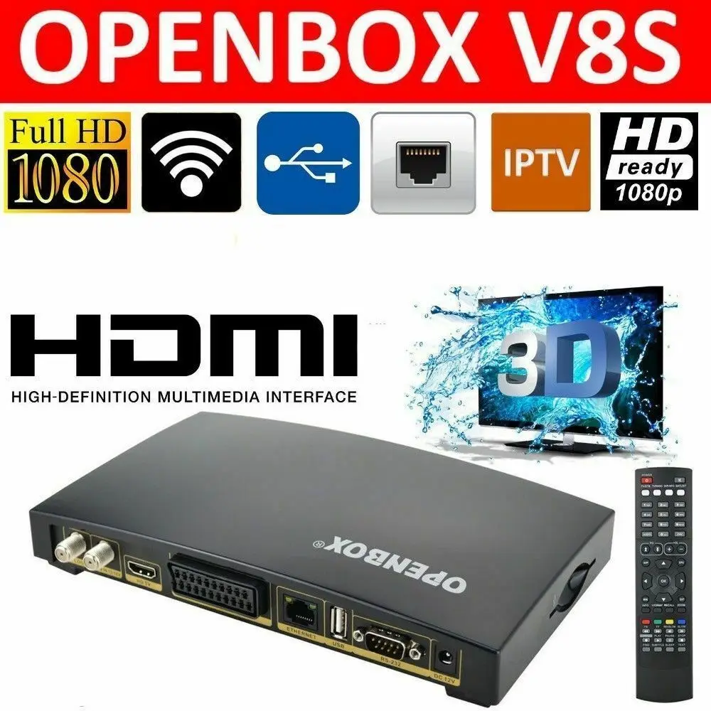 

Openbox V8S Satellite Digital TV Receiver Full HD PVR Set Top Box DVB S2 Web TV Box 100M FTA