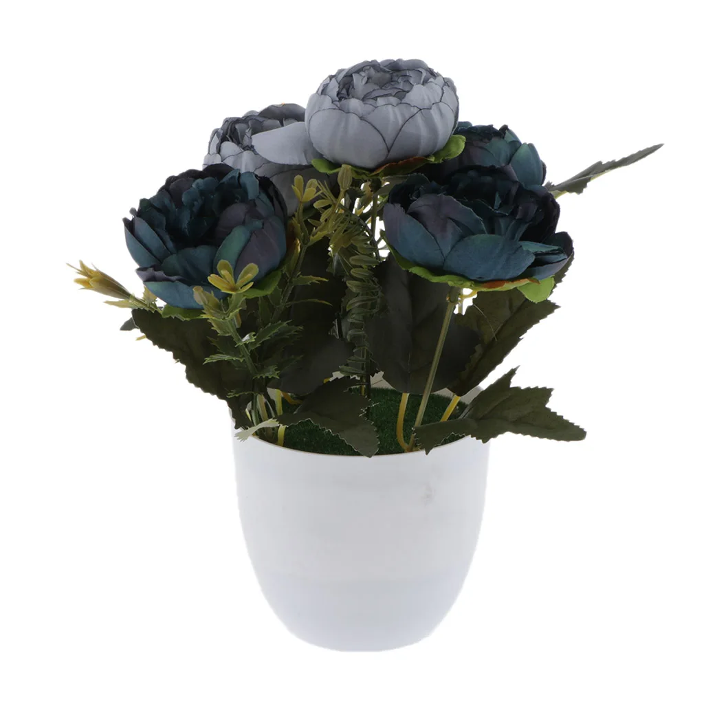 Vintage Bunches Floral Arrangement Artificial Peony Flower Bouquet Wedding