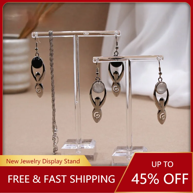 Nordic T-shaped Earring Display Stand European Acrylic Jewelry Earrings Jewelry Storage Rack Display Stand Earring Rack