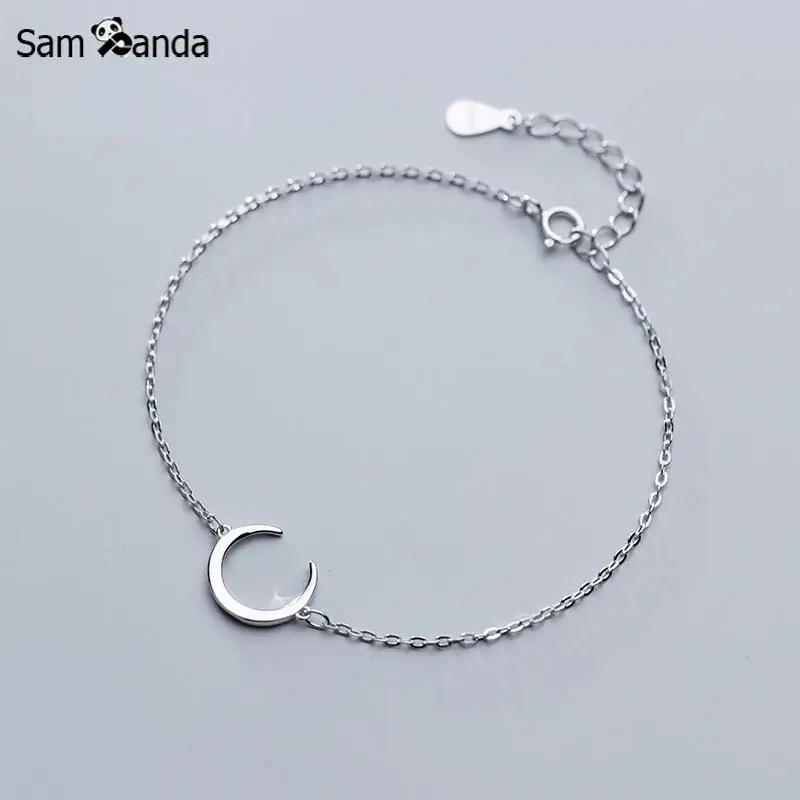 Sampanda 925 пробы Серебряный корейский стиль Простой себе маленький глянцевый браслет с Луной партия ювелирных изделий Модные ювелирные изделия подарок