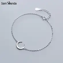 Sampanda 925 пробы Серебряный корейский стиль Простой себе маленький глянцевый браслет с Луной партия ювелирных изделий Модные ювелирные изделия подарок