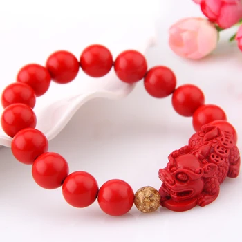 

Open-light natural Zhu sand red bracelet male and female couples to recruit money evil transfer fashion fashion string accessori