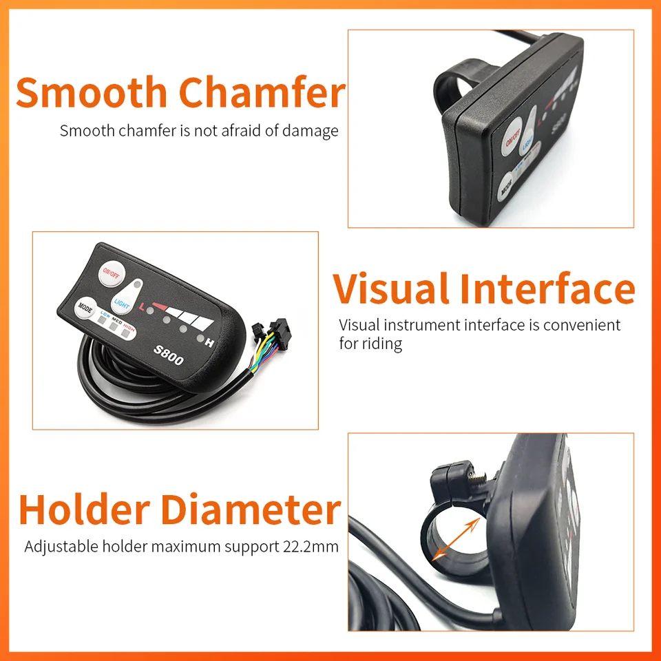 EMTB-Umrüstteile KD986 buntes lcd-Display wasserdichtes E-Bike-Steuerungsmeter 3