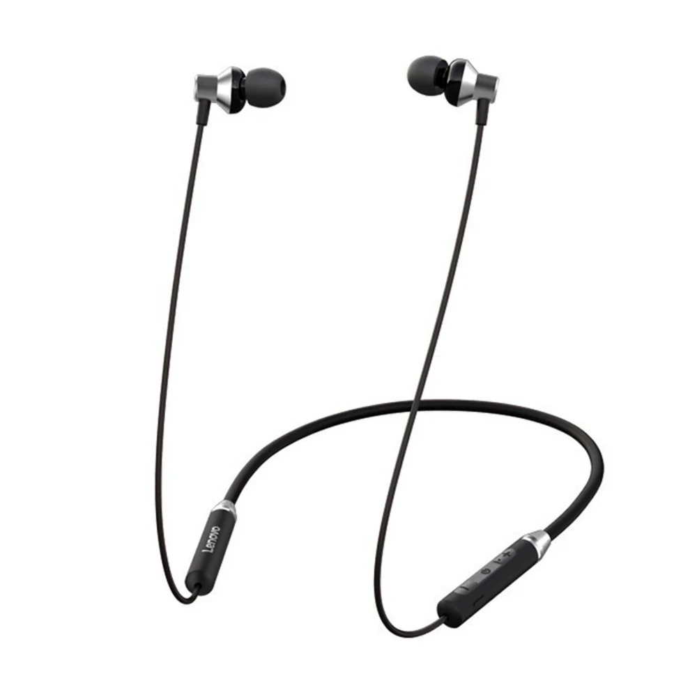 Lenovo HE05 Bluetooth наушники BT5.0 Спортивная гарнитура с защитой от пота беспроводные наушники для бега с шумоподавлением магнитные наушники - Цвет: Черный