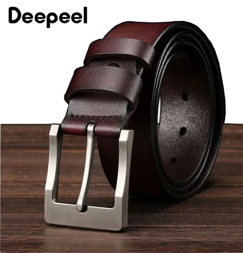 Deepeel 105-150 см мужские ремни Joker двухслойная кожа металлическая пряжка модное роскошное повседневное украшение с расширенным ремнем YB007