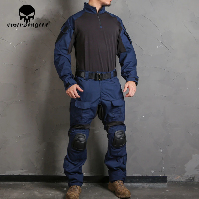 EMERSON Blue Label G3 Combat Pants Shirt Military Tactical Nylon Navy Blue  Trousers Mens Duty Training Cargo Pants w Knee Pads