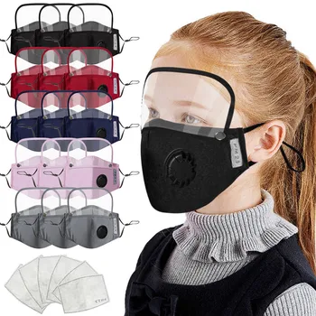 

Face Mask With Filter And Detachable Eye Shield Adjustable Washable Dustproof Mouth Muffle Reusable Mouth Mask para mascarillas