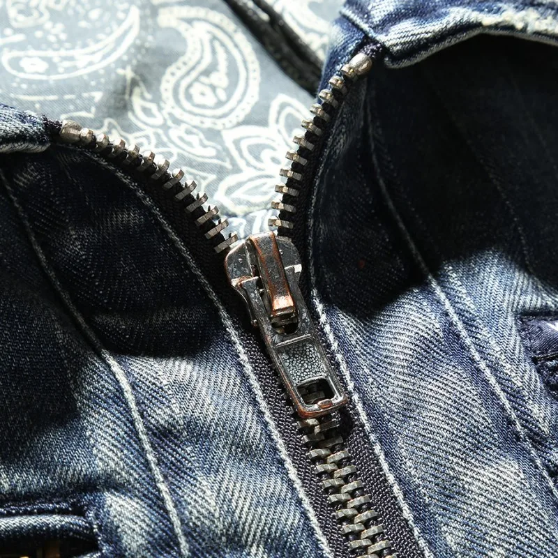 Винтажная мужская молния джинсовый жилет Мотоцикл Байкер без рукавов, приталенная куртка Мужские карманы ковбой жилет на бретелях верхняя одежда пальто S-3XL
