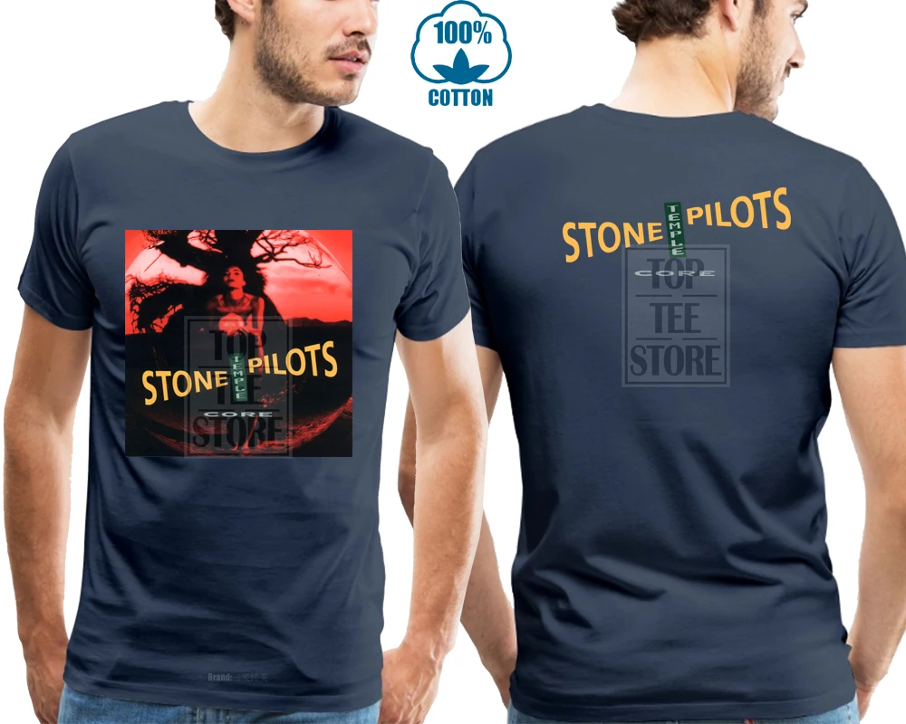 Тёмно-синий Stp Stone Temple Pilots* Основной альбом рок-группы Мужская черная футболка S 4Xl 011765 - Цвет: Тёмно-синий