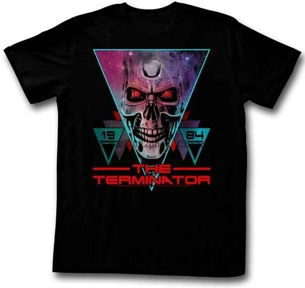 Футболка для взрослых The Terminator 80's Movie 1984 Face In Space | Мужская одежда