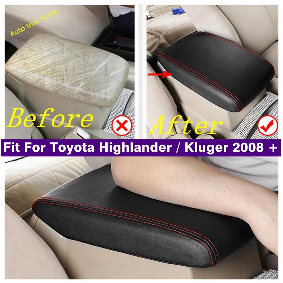 

Armrest Storage Box Mats Cushion Cover Protector Waterproof Pad Carpet For Toyota Highlander / Kluger 2008 - 2013 Accessories
