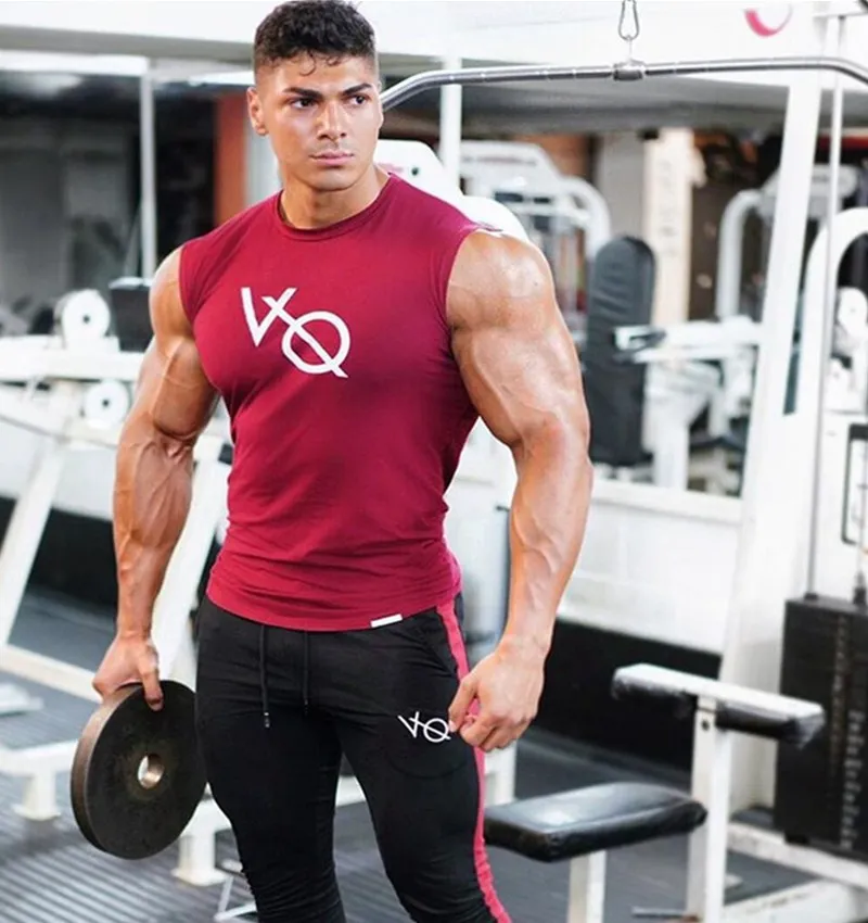 

Muscle Fitness Brothers Vo Sleeveless Sports MEN'S Vest Fitness Running Sleeveless T-shirt Breathable Slim Fit Training Suit