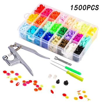 

T5 Plastic Snap Button with Snaps Pliers Tool Kit & Organizer Containers Plastic Resin Press Stud Cloth Diaper DIY Family Tailor