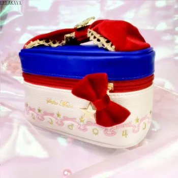 

Anime Sailor Moon Creative Zipper PU Girl Fashion Carrying Makeup Storage Case Cartoon Embroidery Weave Lace Travel Cosmetic Bag