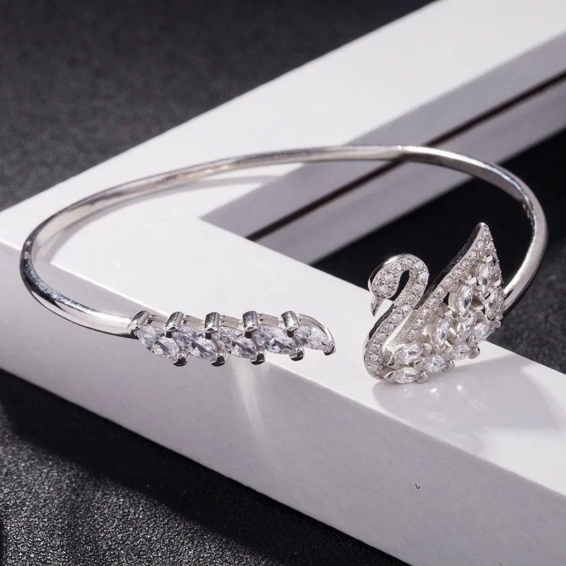 

s925 sterling silver bracelet swan fashion alphabet trend simple style wild jewelry to send lovers birthday gifts 2019 new hot