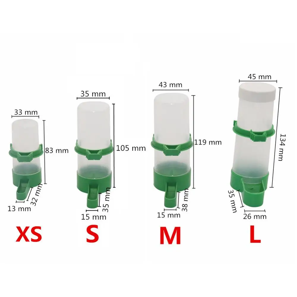 Pet Bird Automatic Drink Water Feeding Parrot Drinker Feeder Watering Plastic Clip Aviary Budgie Cockatiel 1 Set